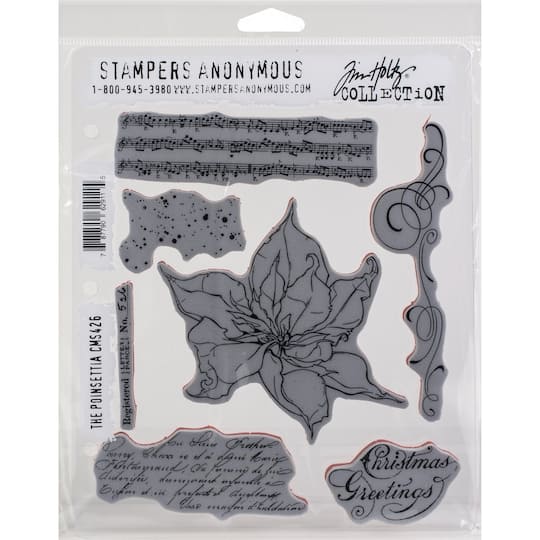 Stampers Anonymous Tim Holtz&#xAE; The Poinsettia Cling Stamps